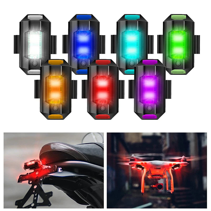 LED Luz de Aviso Anti-colisão para Moto 7 cores