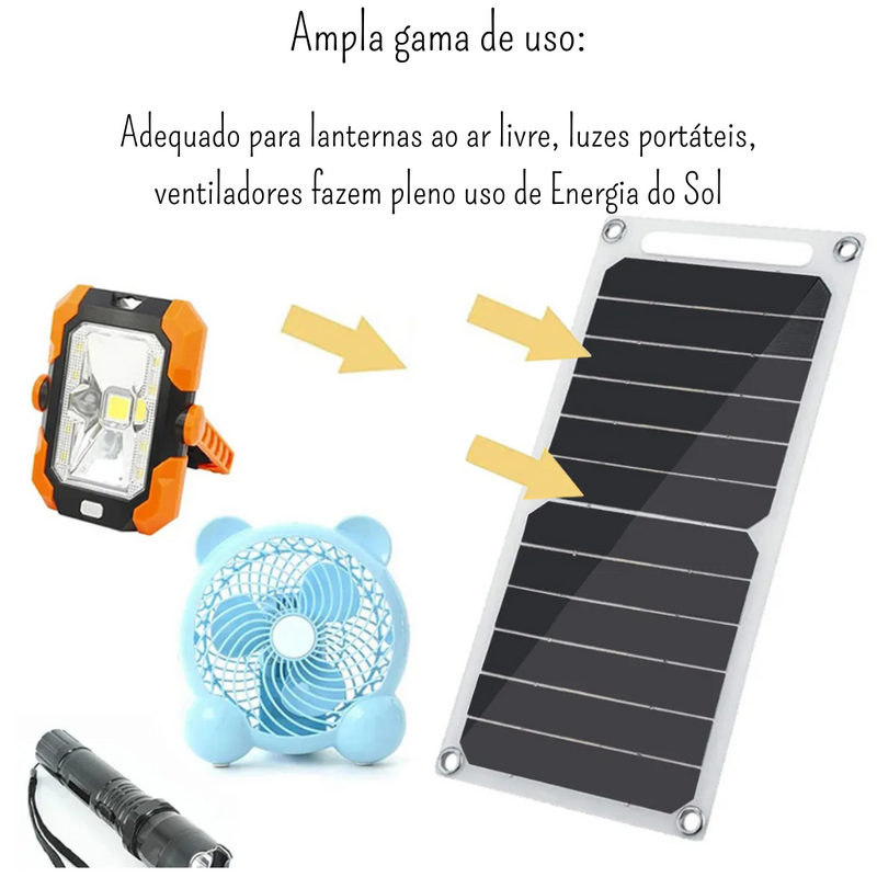 Carregador Portátil - Placa Solar USB (PROMOÇÃO DE NATAL)