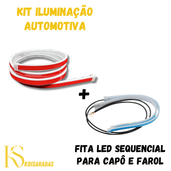 Fita led sequencial para Capô + Farol (Kit Iluminação Limitado)